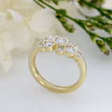 9ct Yellow Gold Lab Grown Diamond 10 Stone Bubble Ring 1.07ct