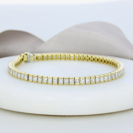 Pre Owned 18ct Gold Diamond Line Bracelet  Approx 7ct-8ct
