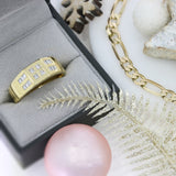 Pre Owned 18ct Yellow Gold Gents Diamond Signet Ring