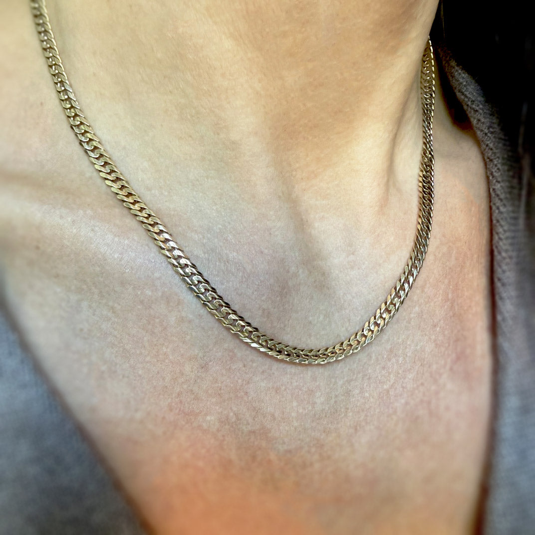 Pre Owned 9ct Yellow Gold 18" Flat Snake Chain