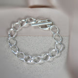 Silver Chunky Large Link Bracelet With T Bar