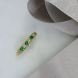 9ct Yellow Gold Emerald & Diamond Eternity Ring