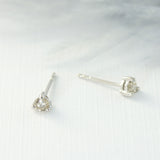 9ct White Gold 3 Claw Brilliant Cut Diamond StudS 0.18ct