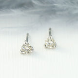 9ct White Gold 3 Claw Brilliant Cut Diamond StudS 0.18ct