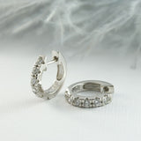 9ct White Gold Diamond Hoop Earrings 0.85ct