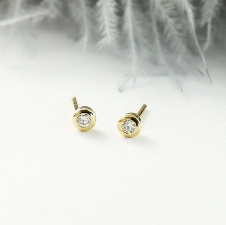 9ct Yellow Gold Small Diamond Studs 0.05ct