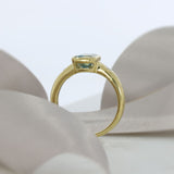 Pre Owned 18ct Yellow Gold Aquamarine & Diamond Ring