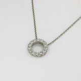 Platinum Diamond Claw Set Circle Slider Pendant 0.79ct