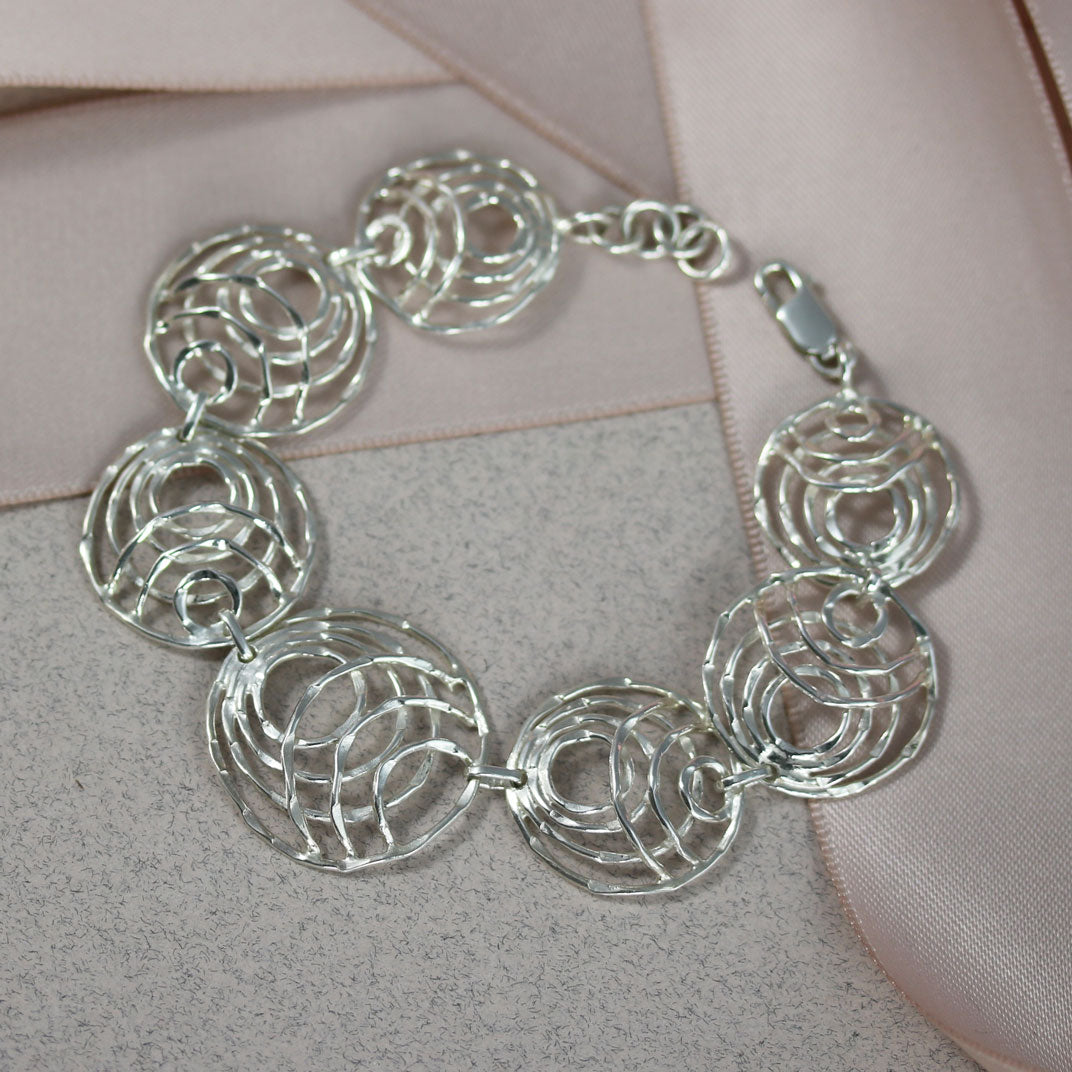 Silver Fancy Graduated Bracelet