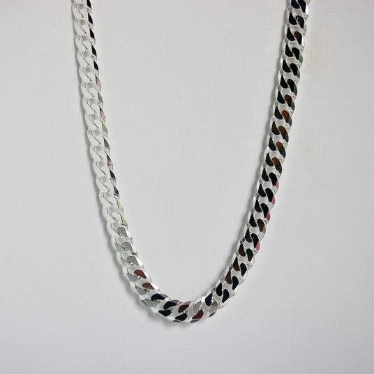 Silver 925 Faceted Curb Chain 22 Inch