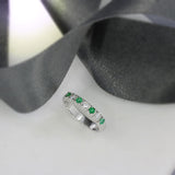 18ct White Gold Emerald & Diamond Eternity Ring