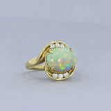 18ct Yellow Gold Opal & Diamond Fancy Ring