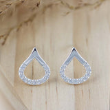 Silver Teardrop CZ Earrings