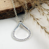 Silver Teardrop CZ Pendant