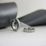 9ct White Gold Diamond Hoop Earrings 0.85ct