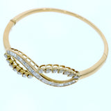 Pre Owned 18ct Yellow Gold Infinity Style Bangle Approx 3.80ct