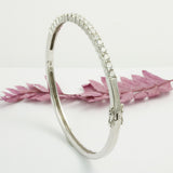 18ct White Gold Claw Set Diamond Bangle 2.80ct