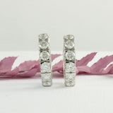 18ct White Gold Chunky Creole Diamond Set Earrings 1.55ct