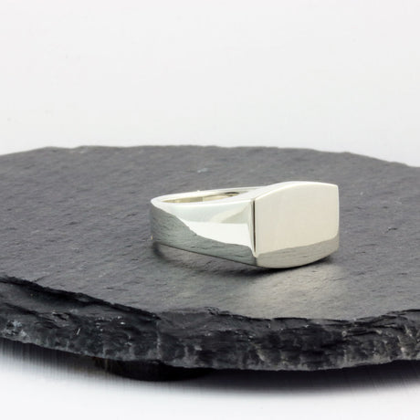 Silver Plain Polished Signet Ring