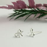 Silver Bow Stud Earrings