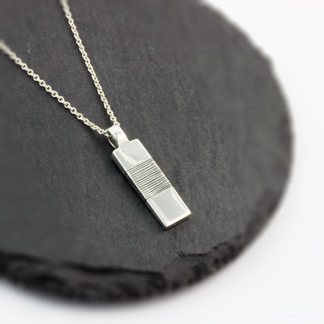 Silver Bar Pendant & Chain