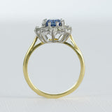 18ct Yellow Gold Sapphire & Diamond Cluster Ring