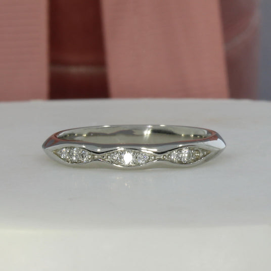 Platinum Ring Pave Set With Diamonds