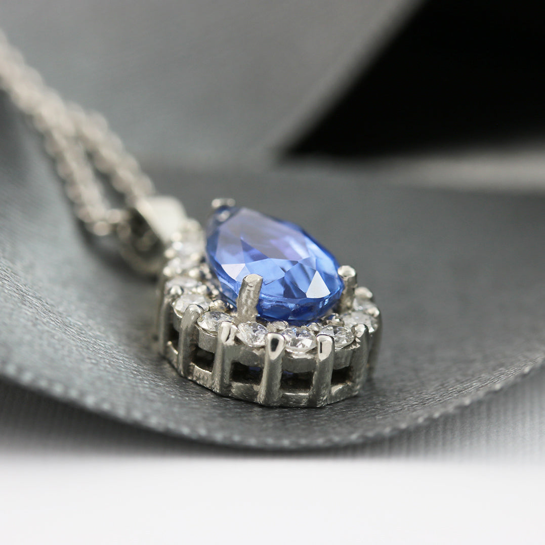 Sapphire and sale diamond pendants