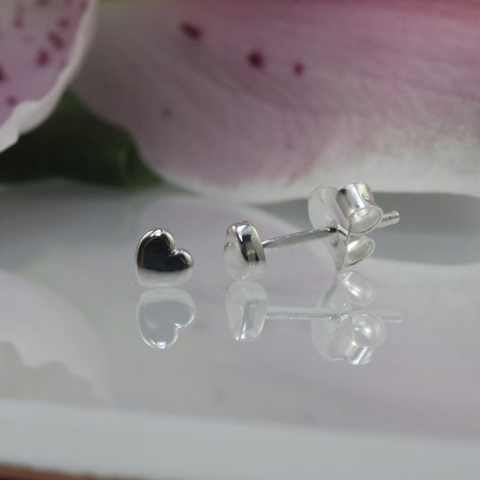 Silver Tiny Heart Earrings