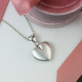 Silver Brushed Heart Pendant