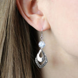 Silver CZ Drop Earrings