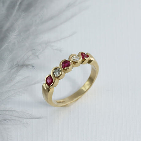 9ct Yellow Gold Ruby & Diamond Eternity