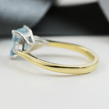 18ct Yellow Gold Aquamarine Diamond Ring