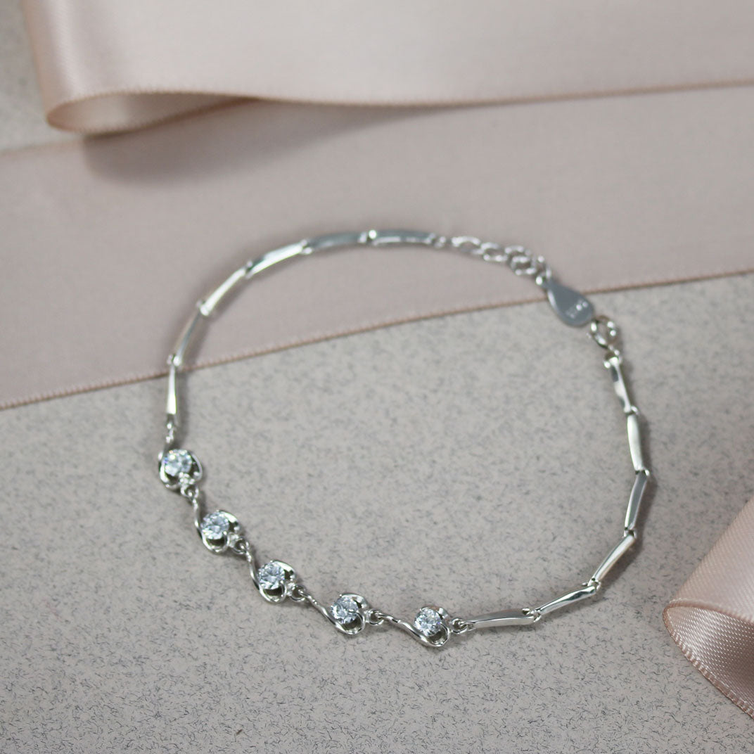 Silver Bracelet With Cubic Zirconia's