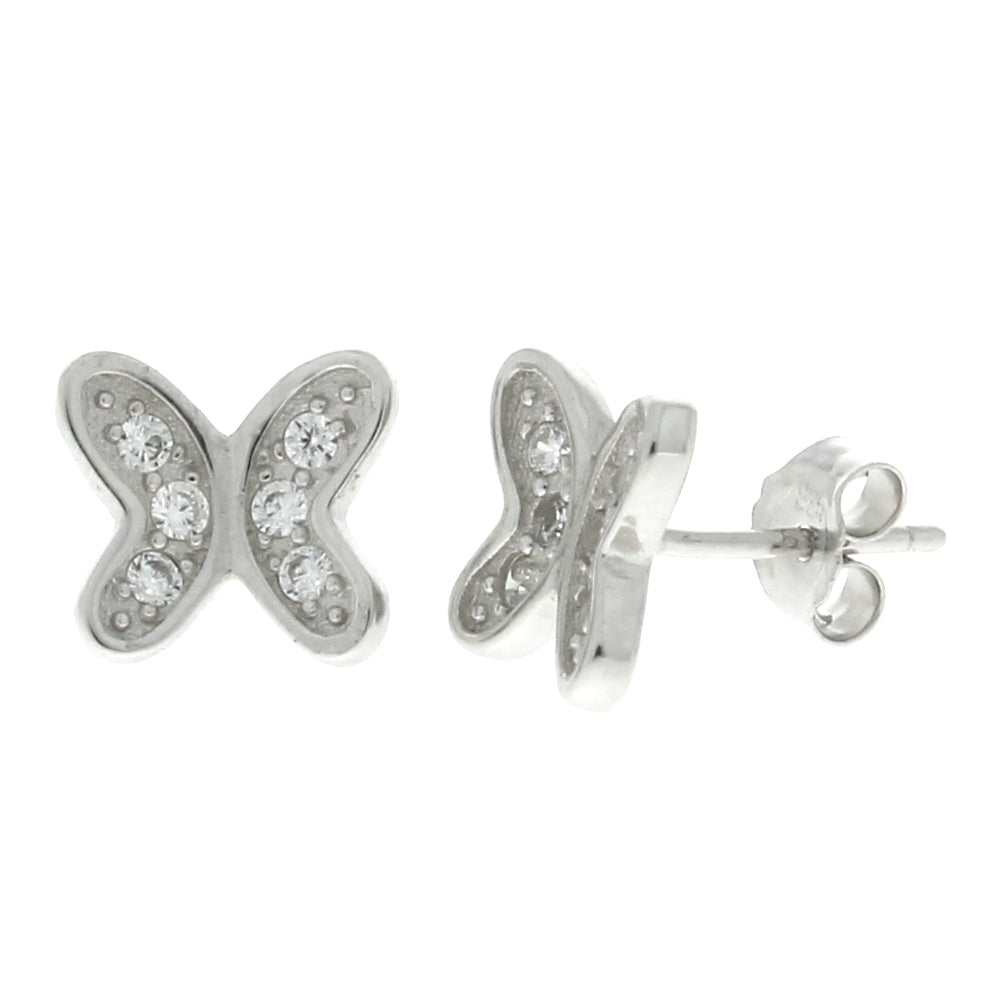 Silver Butterfly Stud Earrings