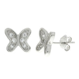 Silver Butterfly Stud Earrings