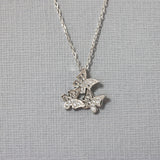 Silver Cluster Butterfly Pave Set with Cubic Zirconia Necklace