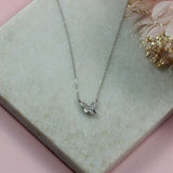 Silver 'Mummy & Baby' Butterfly Cubic Zirconia Set Necklace