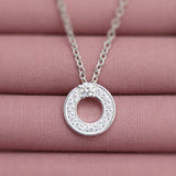 Silver CZ Circle Pendant