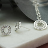 Silver CZ Circle Pendant