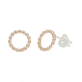 Silver Rose Gold Plated Open Beaded Stud Earrings