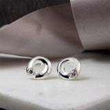 Silver Chunky CZ Earrings