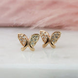 Silver & Rose Gold Butterfly Earrings