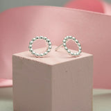 Silver Open Circle Stud Earrings