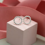 Silver Open Circle Stud Earrings