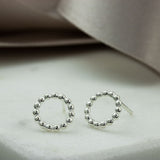 Silver Open Circle Stud Earrings