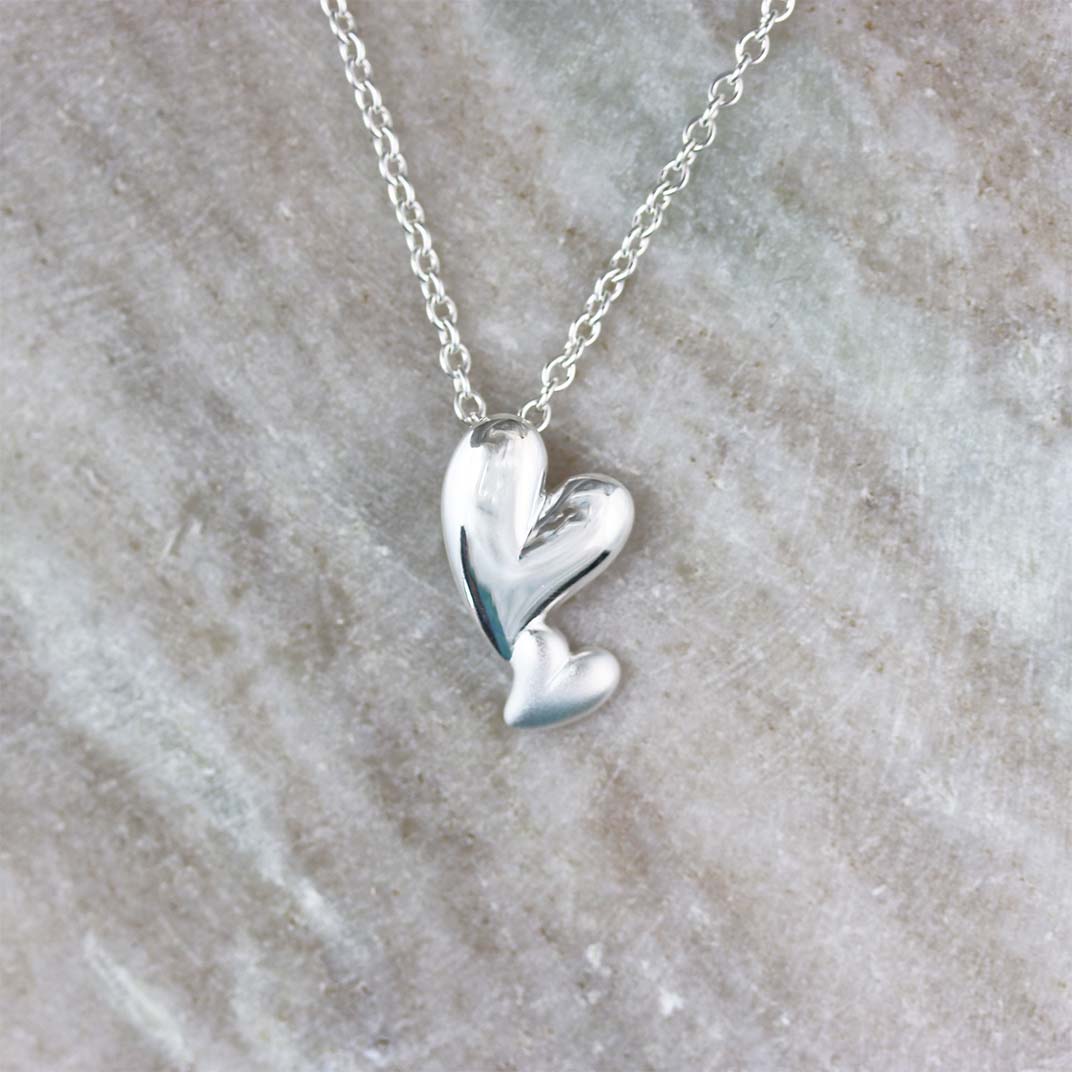 Silver Double Heart Pendant