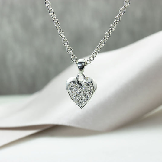 Silver Cubic Zirconia Mini Heart Pendant