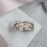 18ct White and Rose Gold Diamond Bubble Ring