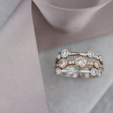 18ct White and Rose Gold Diamond Bubble Ring